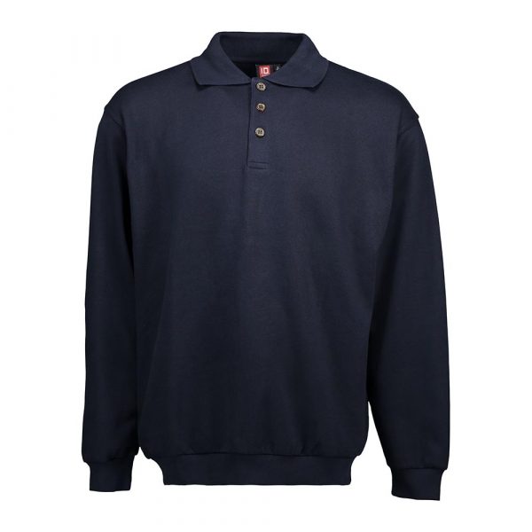 ID Identity geknöpftes Herren Polosweatshirt in Navy