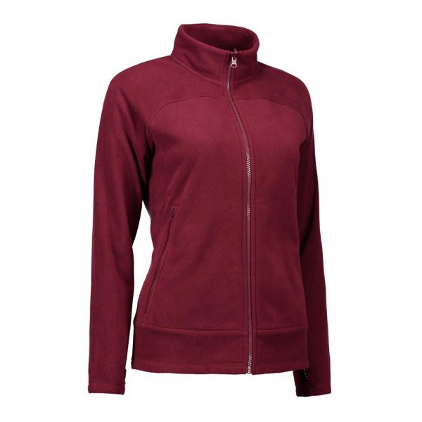 ID Zip n Mix Active Fleecejacke für Damen in Bordeaux SChräg