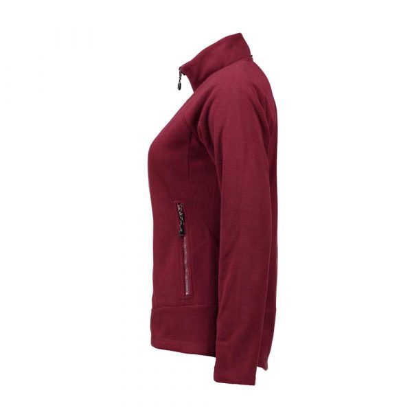 ID Zip n Mix Active Fleecejacke für Damen in Bordeaux von der Seite